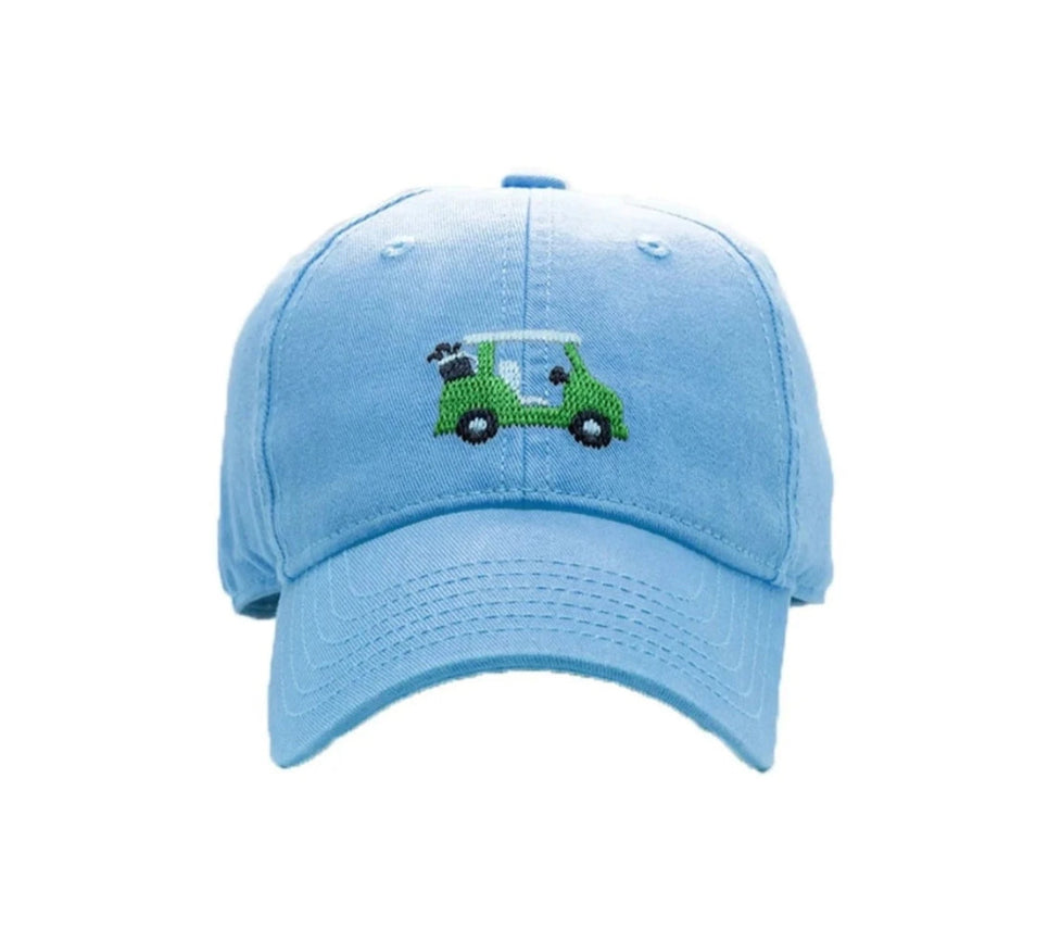 Harding Lane Baseball Cap: Light Blue with Golf Cart