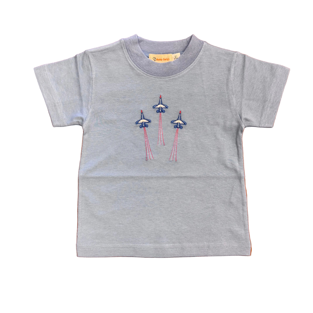 Boys Chambray SS T-Shirt: 3 Flying Jets
