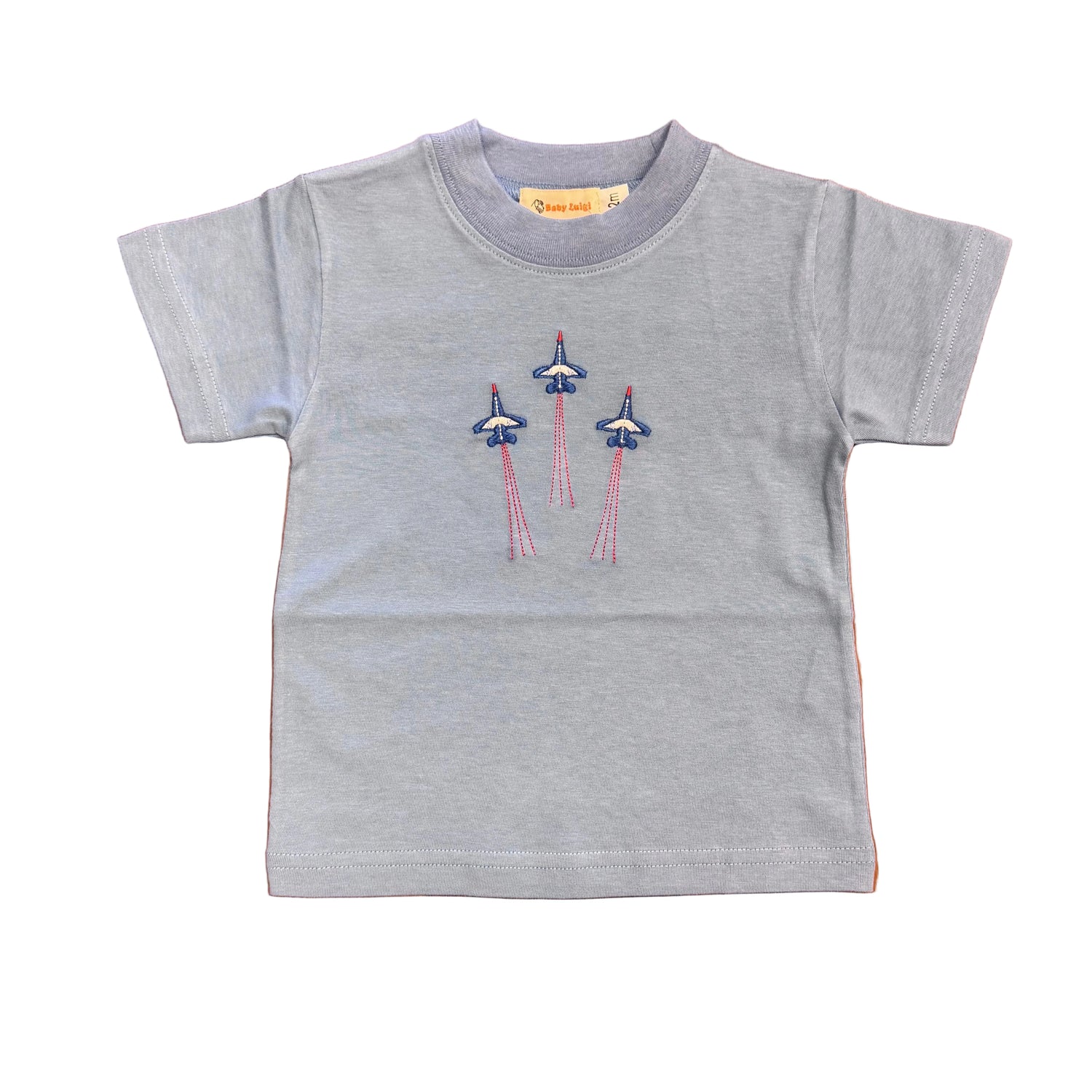 Boys Chambray SS T-Shirt: 3 Flying Jets