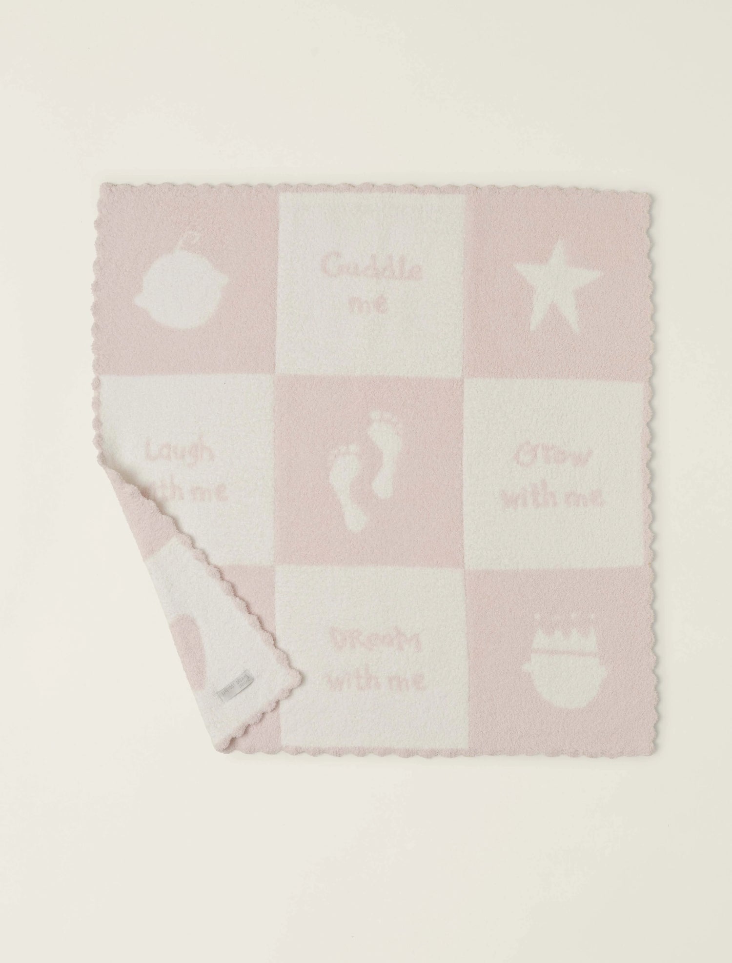 Barefoot Dreams Cozychic Cuddle Receiving Blanket: Pink/Pearl