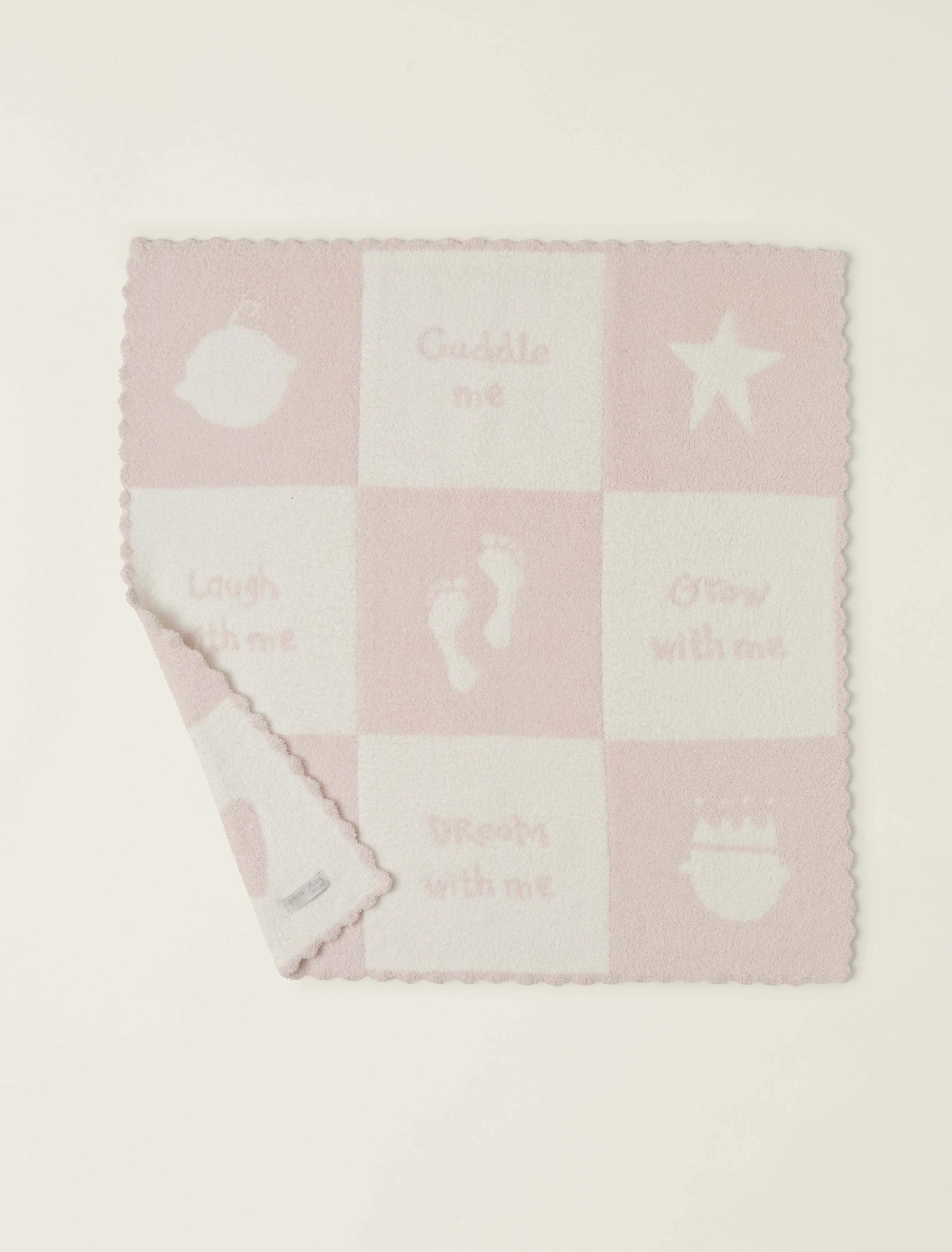 Barefoot Dreams Cozychic Cuddle Receiving Blanket: Pink/Pearl