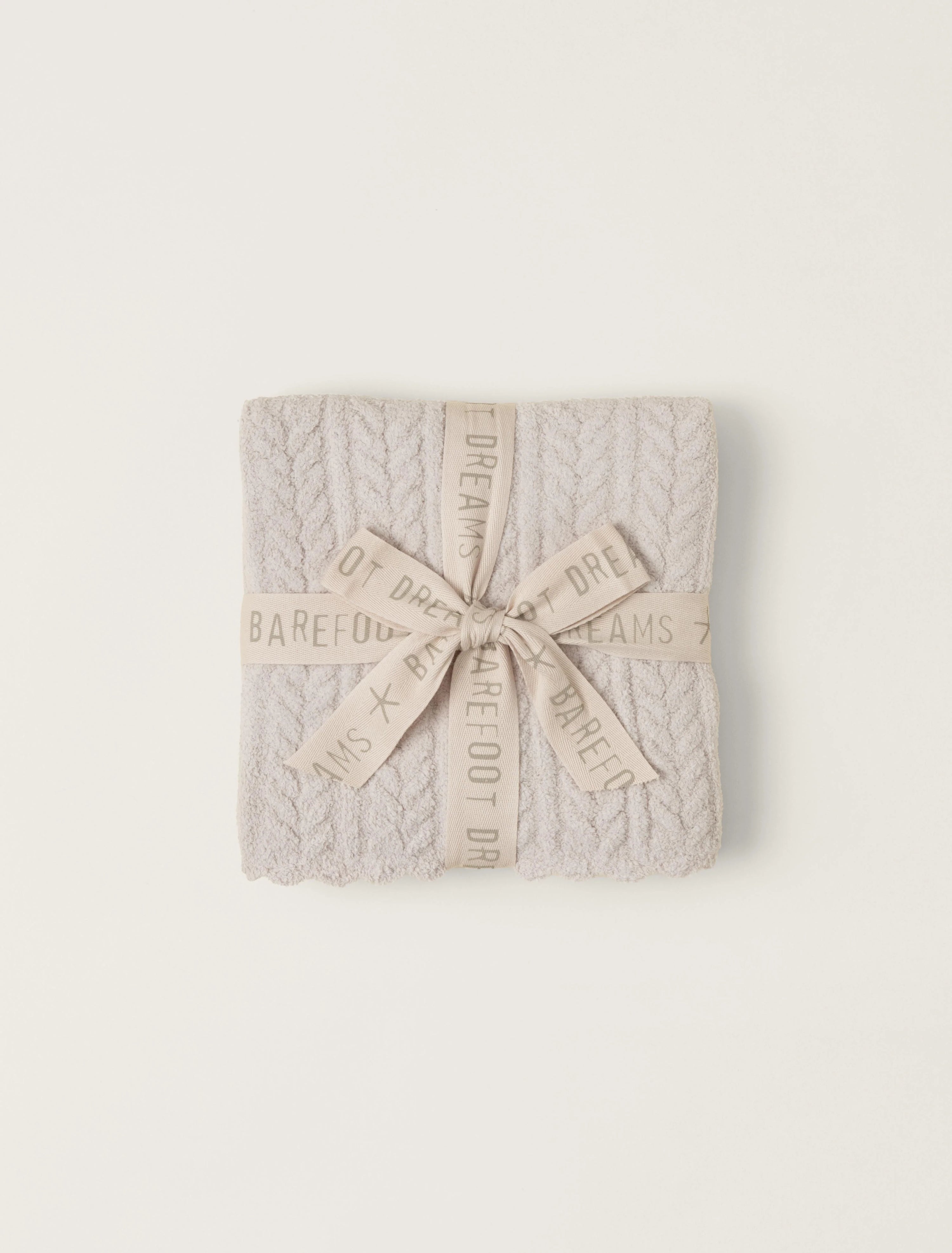 Barefoot Dreams Cozy Chic Heirloom Receiving Blanket: Stone (30"x30")