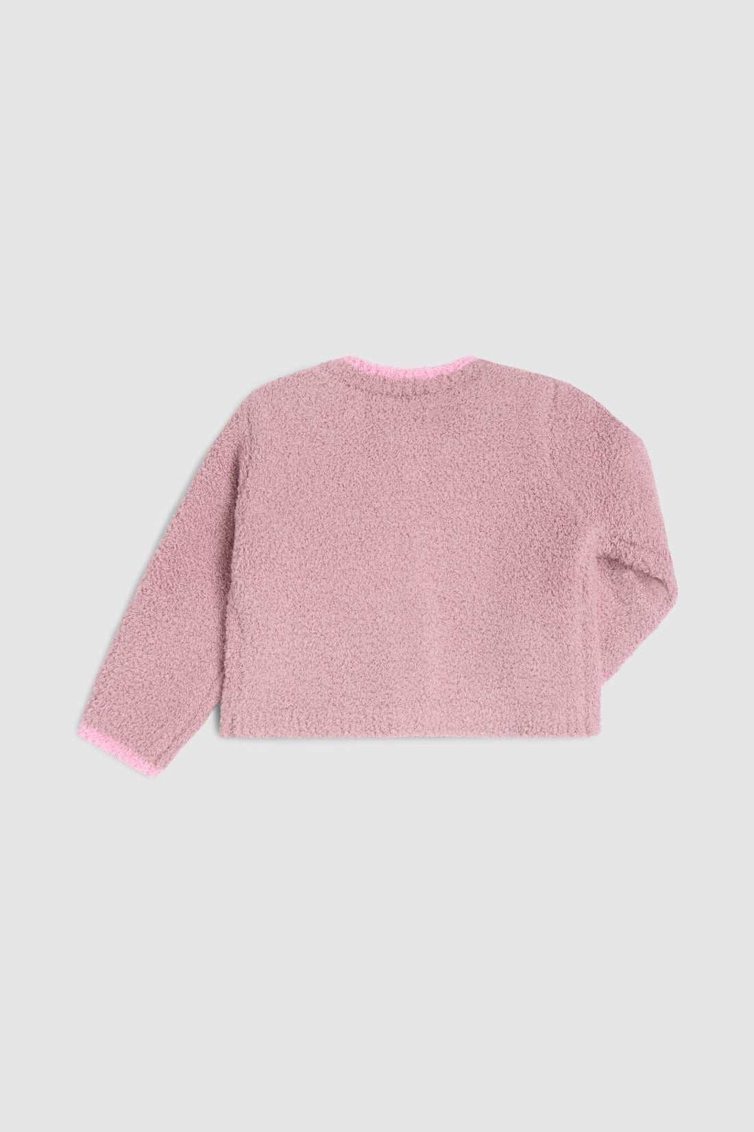 Barefoot Dreams CozyChic® Baby Tipped Cardi: Teaberry / Barbie Pink