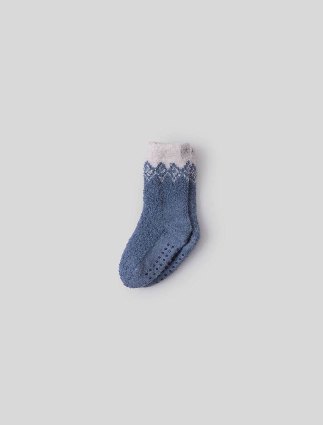 Toddler Fairisle Socks: Blue Dusk/Cream