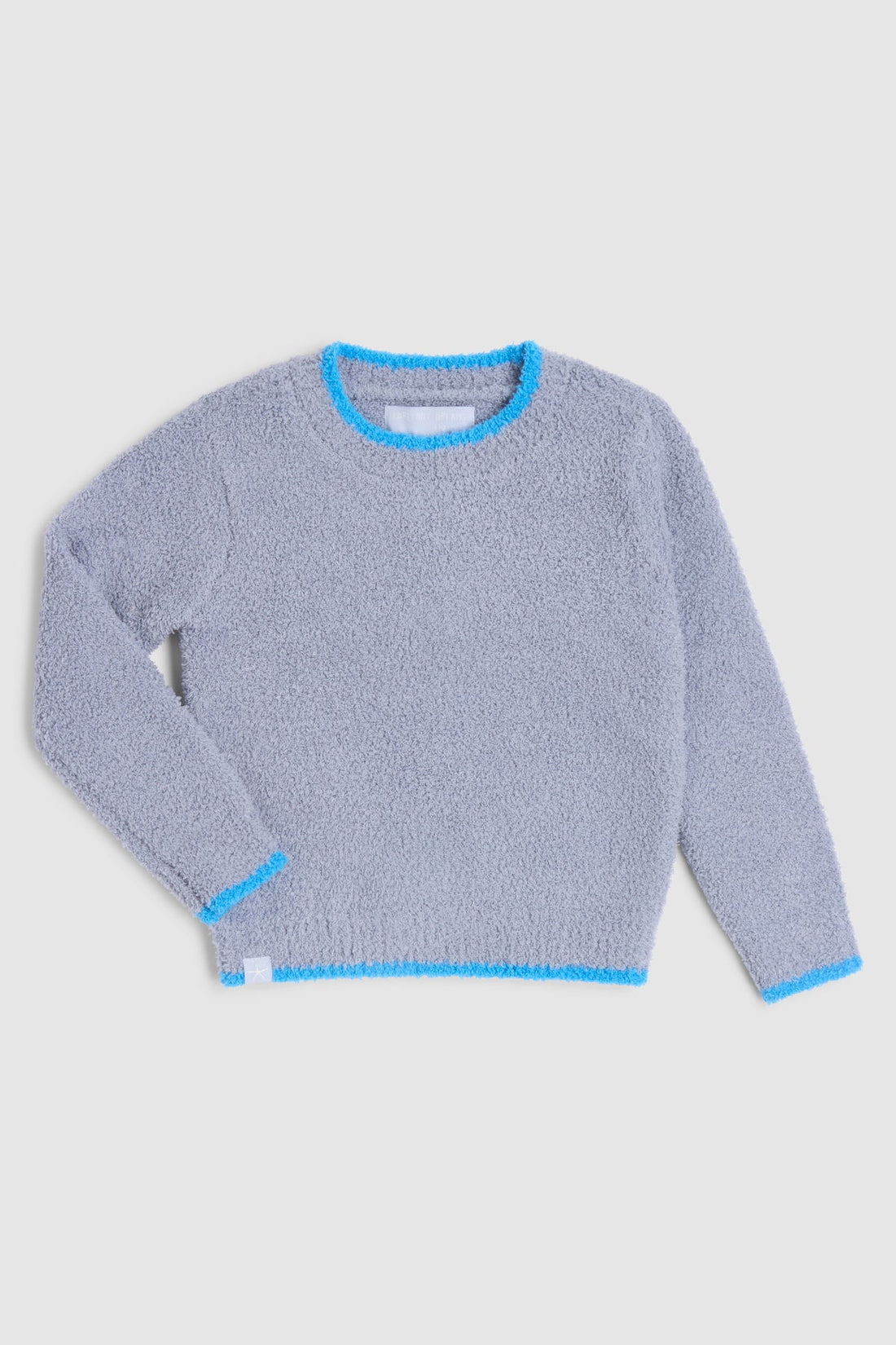 Barefoot Dreams CozyChic® Toddler Tipped Pullover: Chambray / Cyan