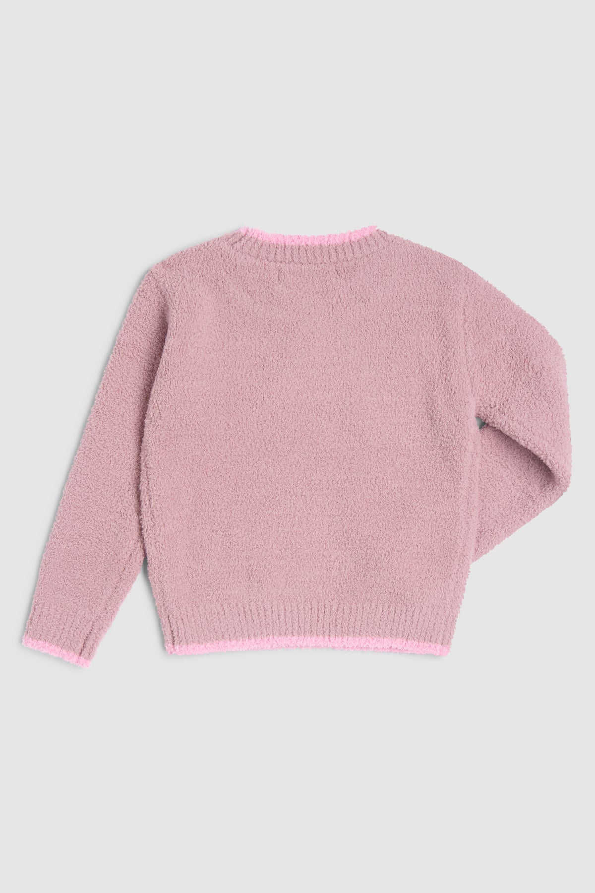Barefoot Dreams CozyChic® Toddler Tipped Pullover: Teaberry / Barbie Pink
