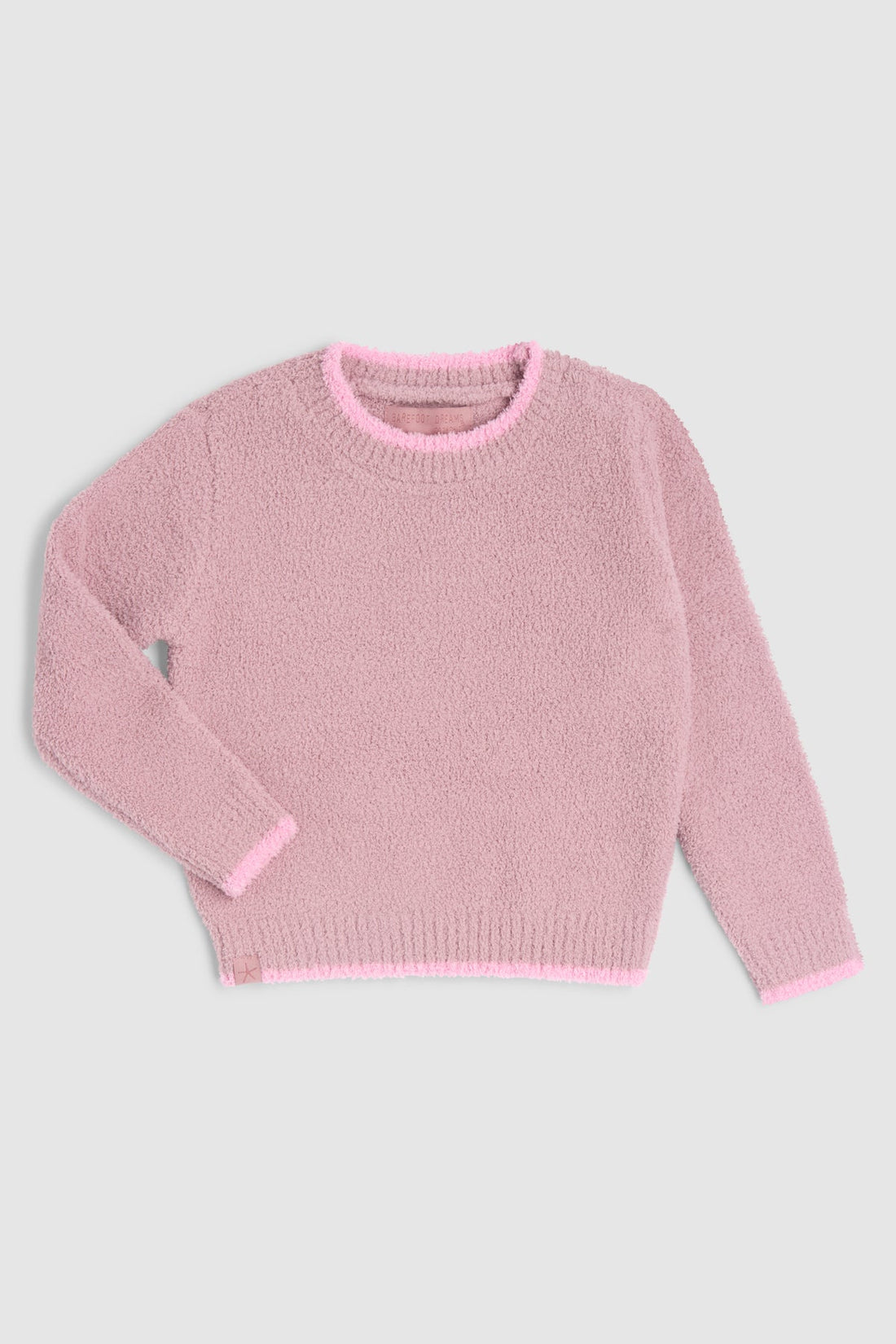 Barefoot Dreams CozyChic® Toddler Tipped Pullover: Teaberry / Barbie Pink
