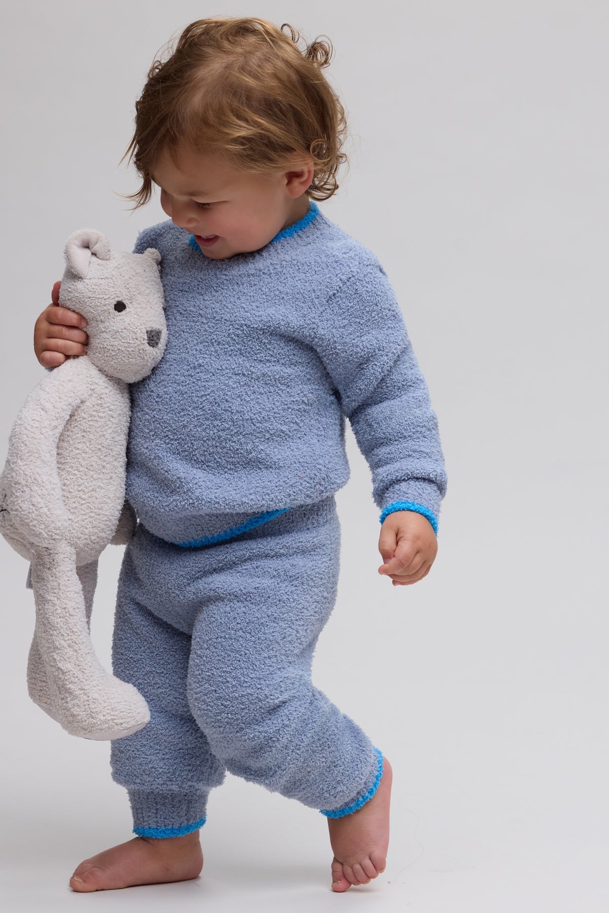 Barefoot Dreams CozyChic® Toddler Tipped Jogger: Chambray / Cyan