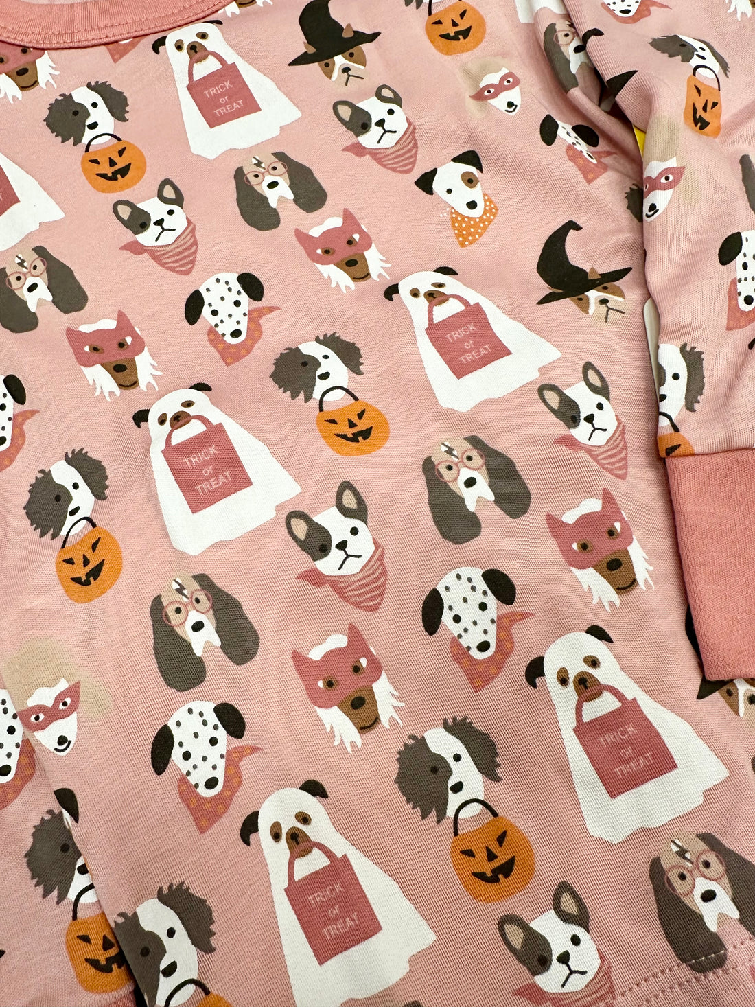 Halloween Hounds Long Pajamas: Dusty Rose