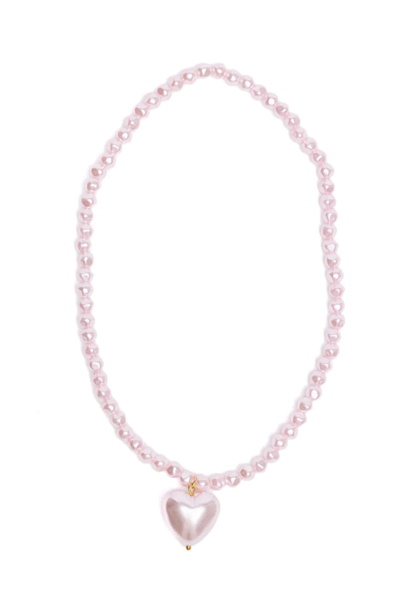 Pink Pearl Heart Necklace