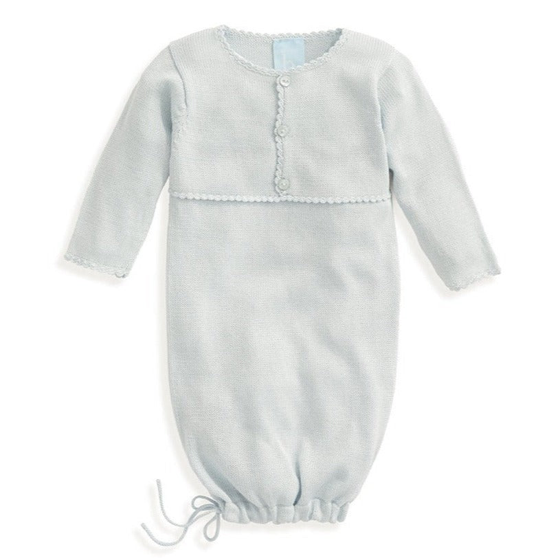 Mercerized Pima Baby Gown: Blue