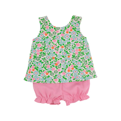 TBBC Pima Bettye Bloomer Set: Natchez and Nectarines with Hamptons Hot Pink