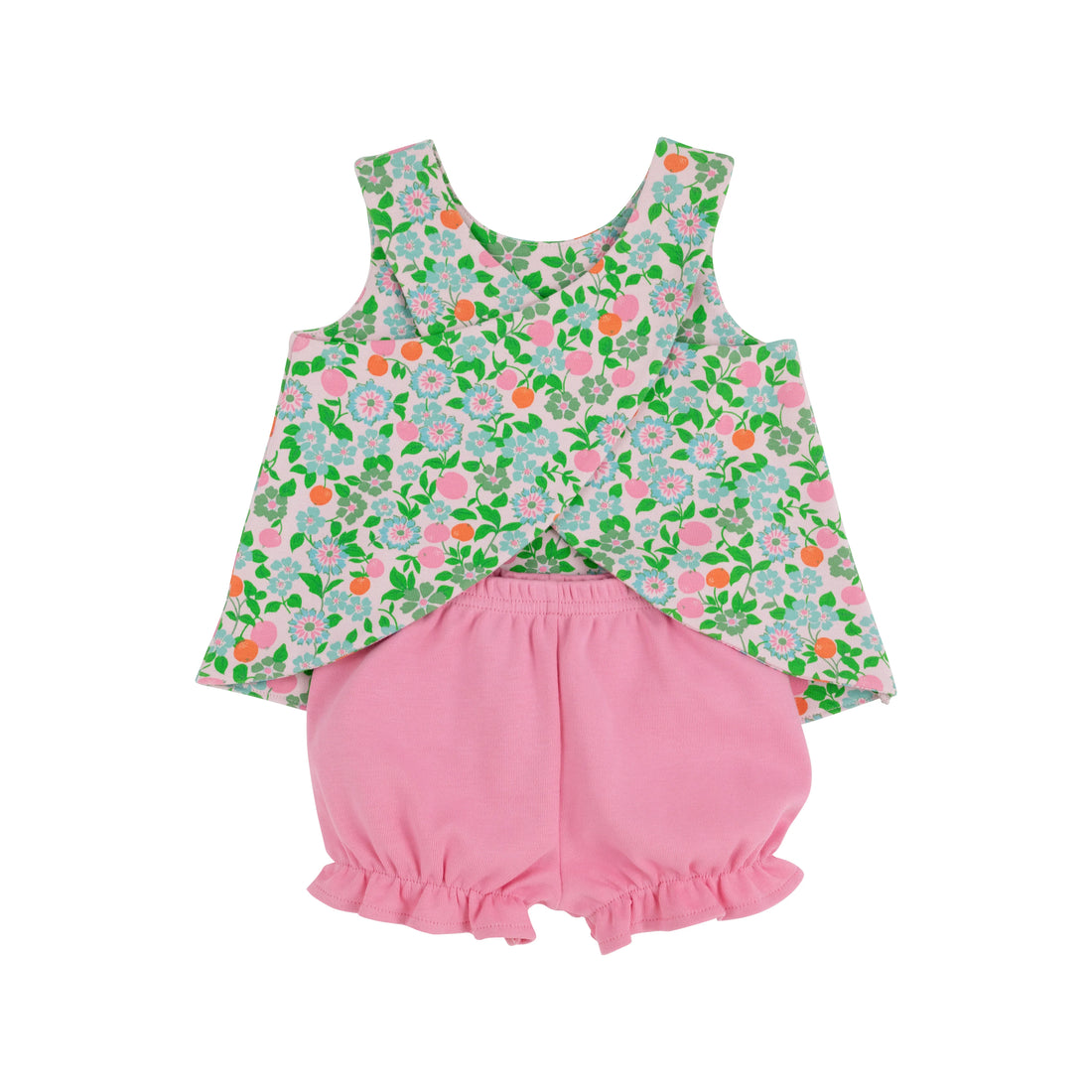TBBC Pima Bettye Bloomer Set: Natchez and Nectarines with Hamptons Hot Pink