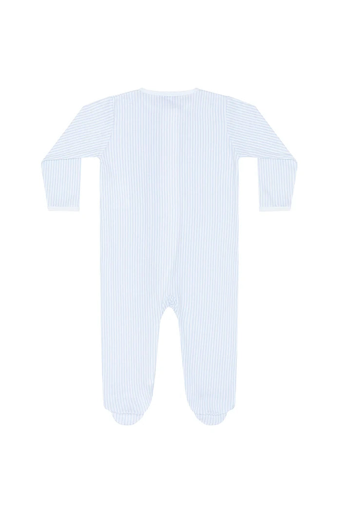 Blue Classic Stripes Zipper Footie