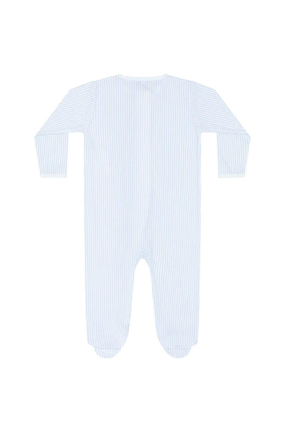Blue Classic Stripes Zipper Footie