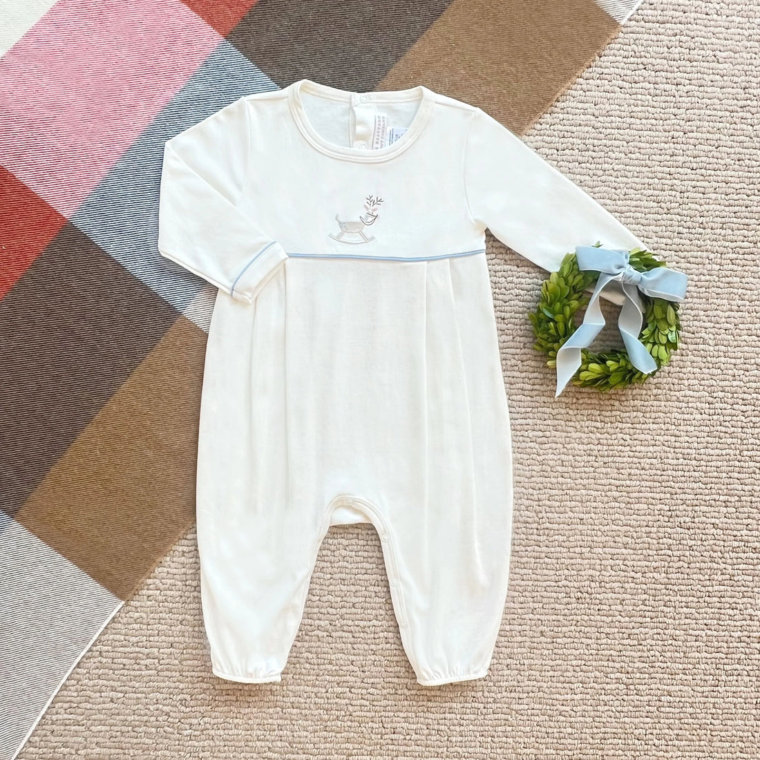 TBBC LS Bradford Romper: Rocking Horse