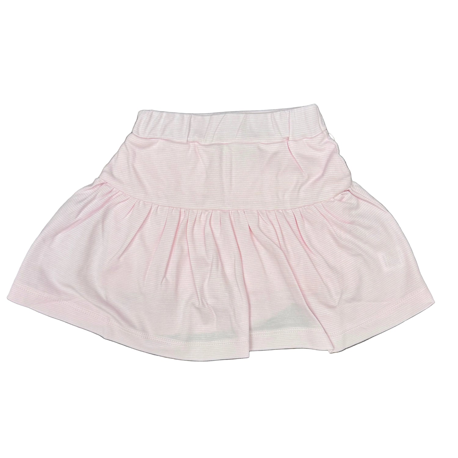 Knit Skort: Light Pink Mini Stripe