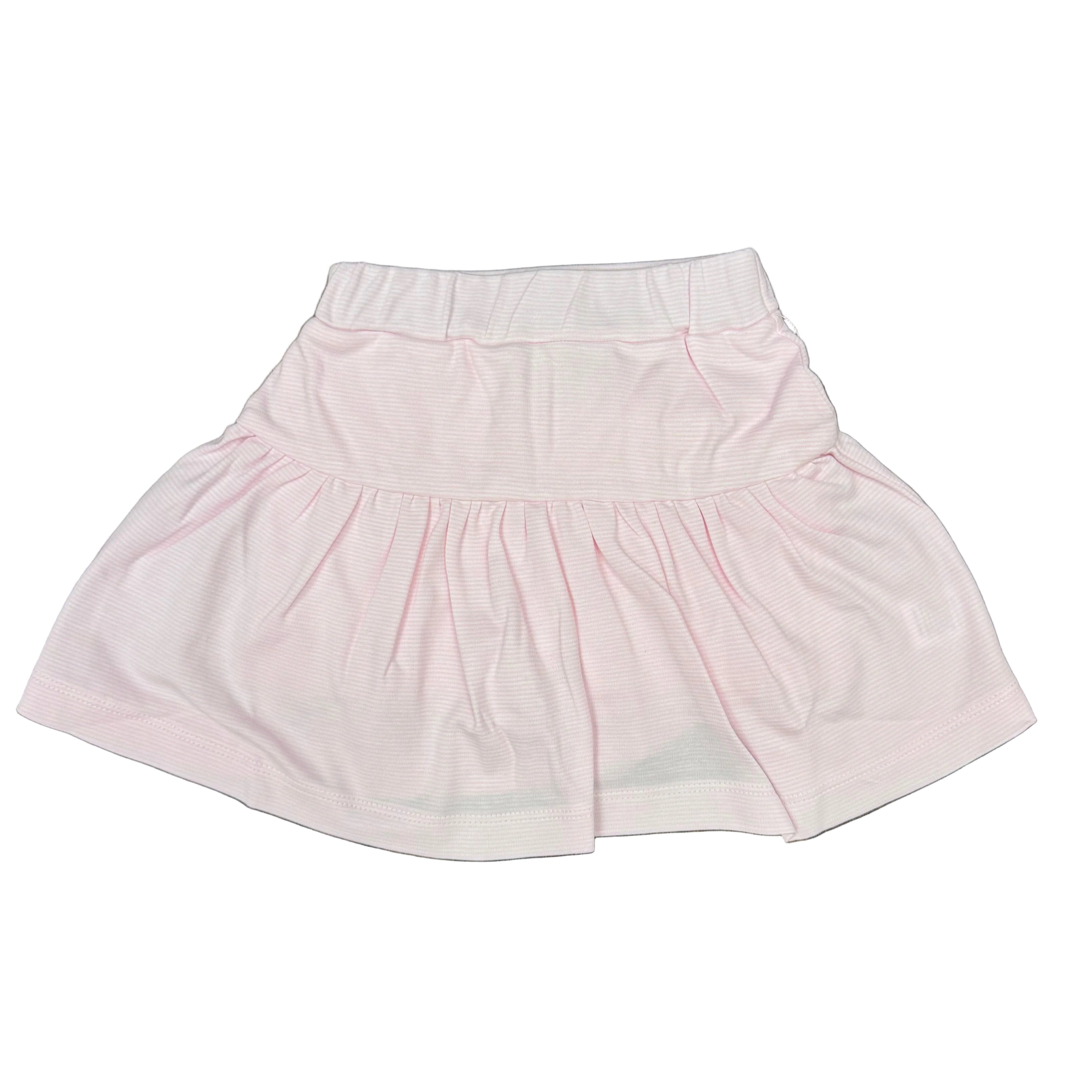 Knit Skort: Light Pink Mini Stripe