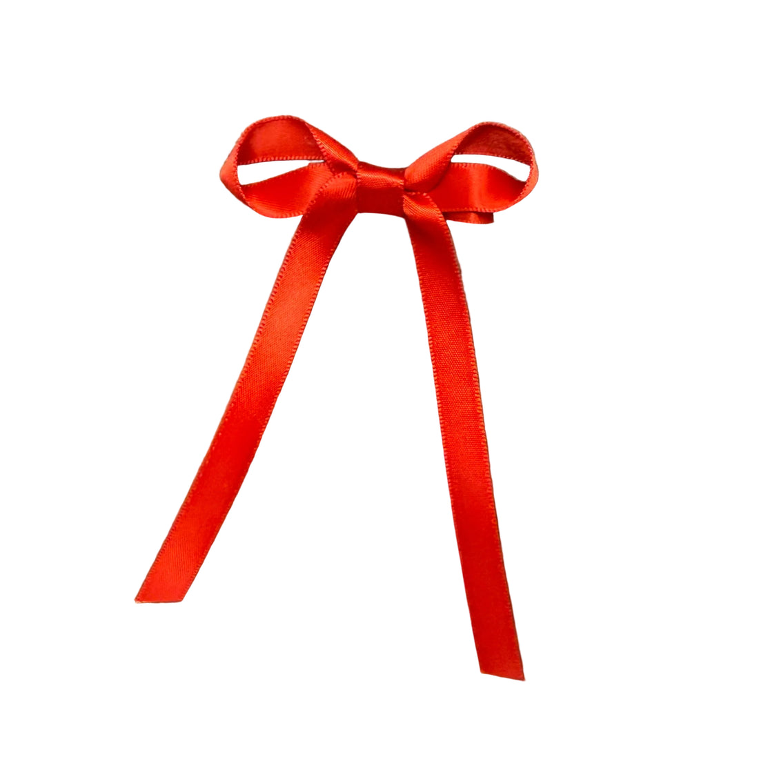 Baby Satin Bow with Tails: Red