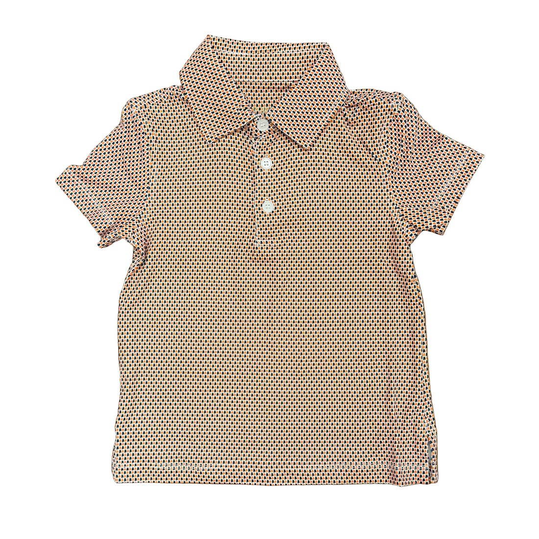 Orange/Navy Micro AL Outline Performance SS Polo