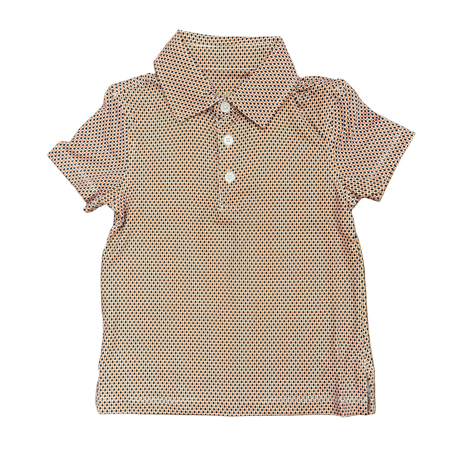 Orange/Navy Micro AL Outline Performance SS Polo