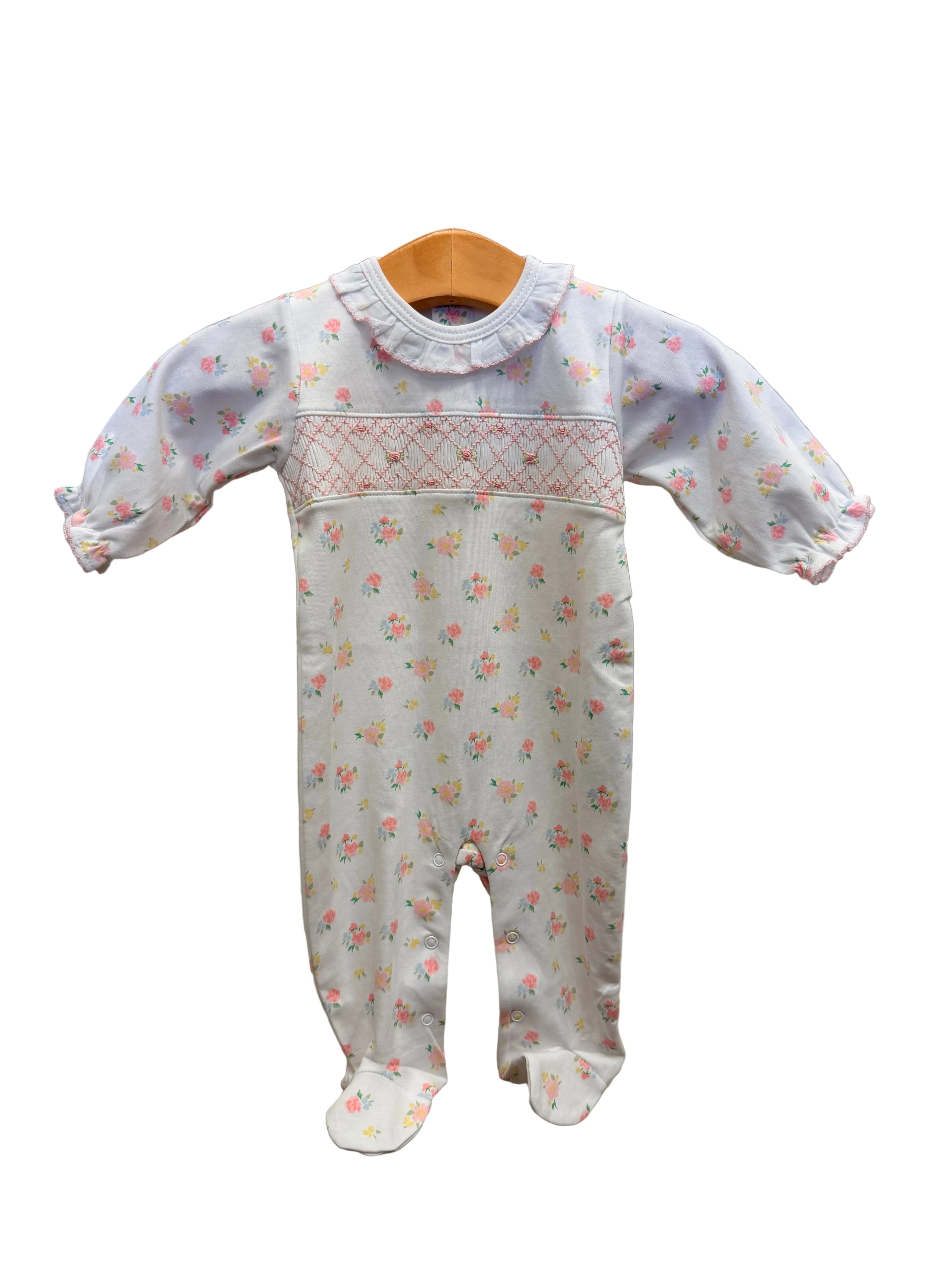 English Roses Smocked Footie