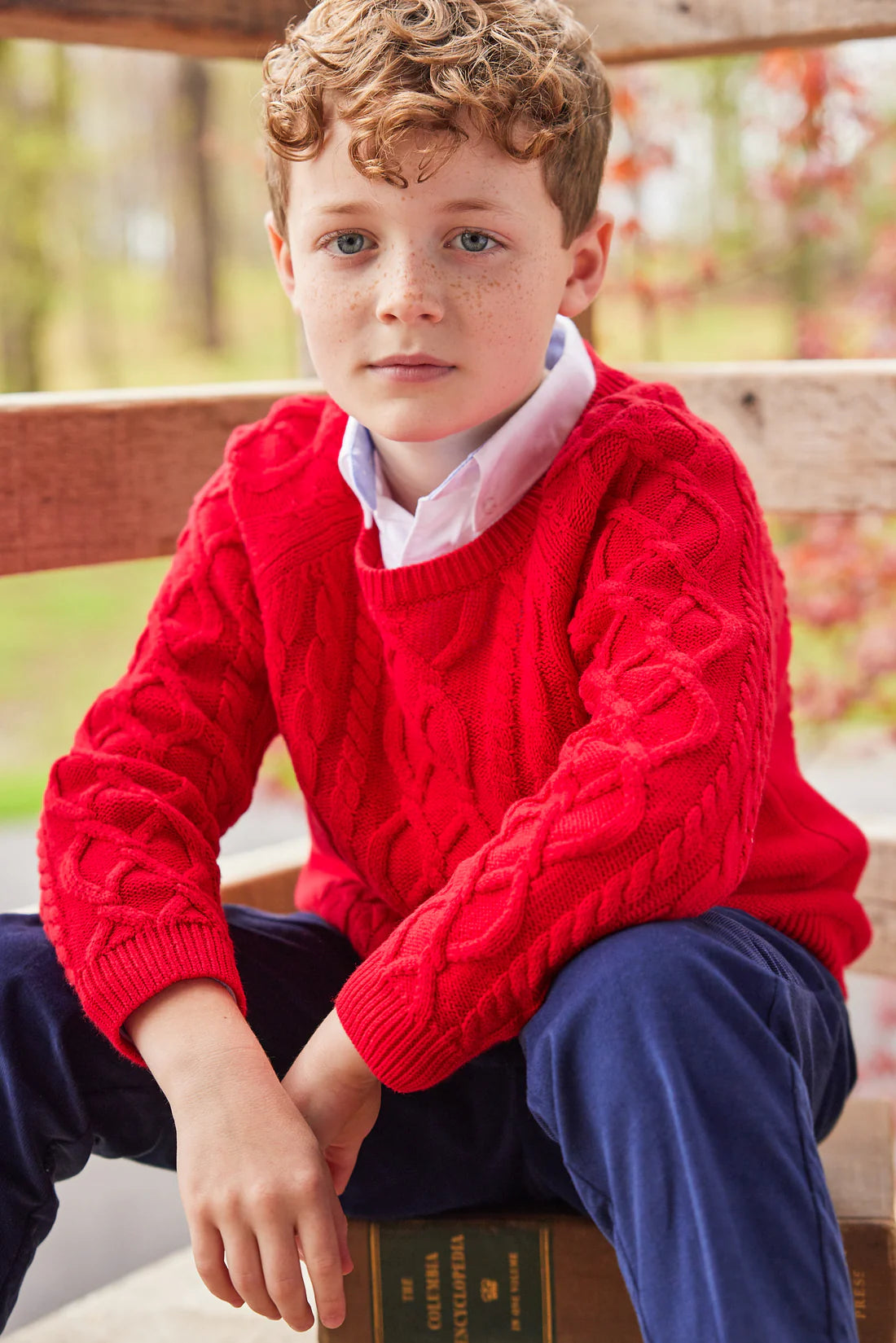 Red Cable Knit Sweater