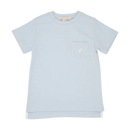 TBBC SS Carter Crewneck: Buckhead Blue with Worth Ave White