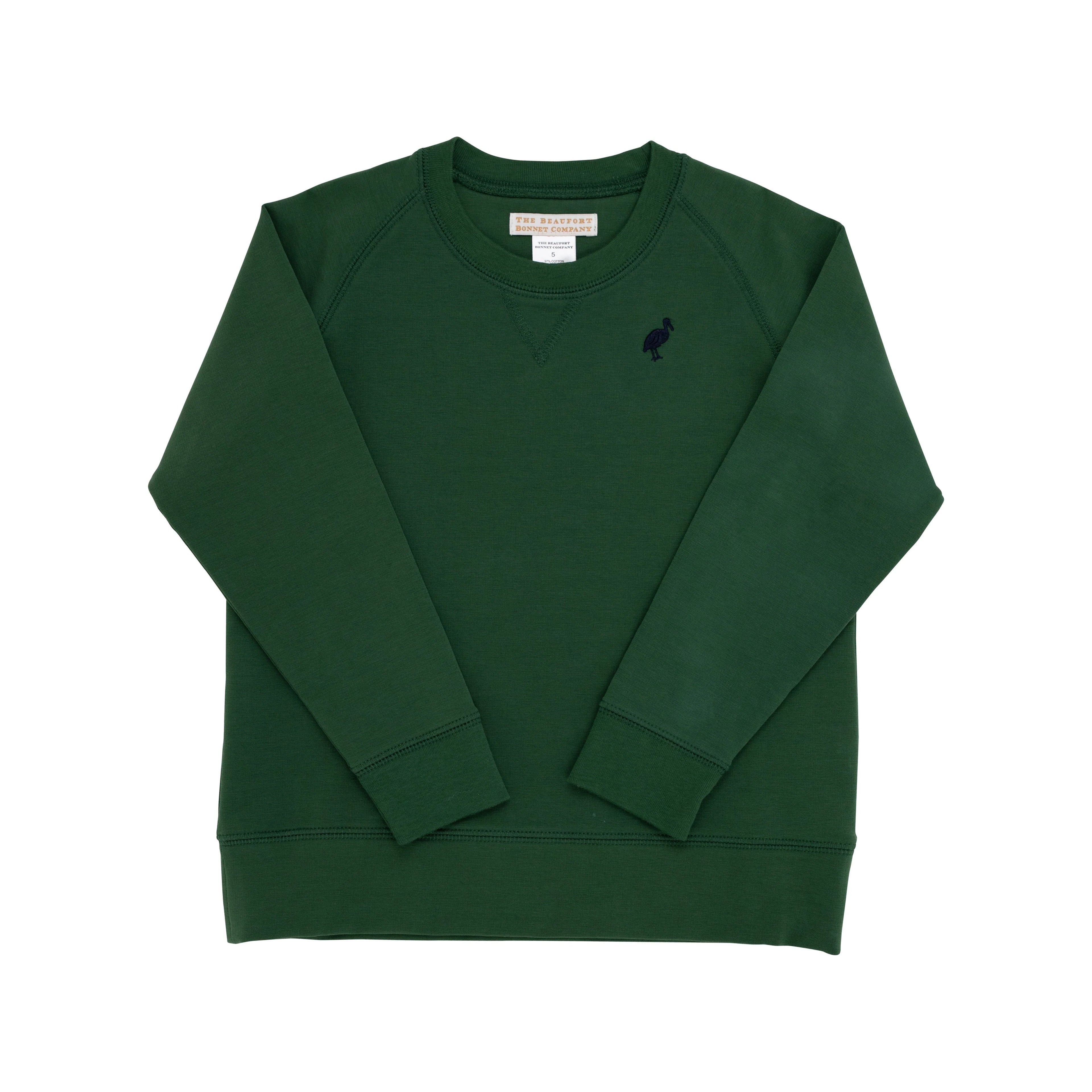 TBBC Cassidy Comfy Crewneck: Girer Green with Nantucket Navy