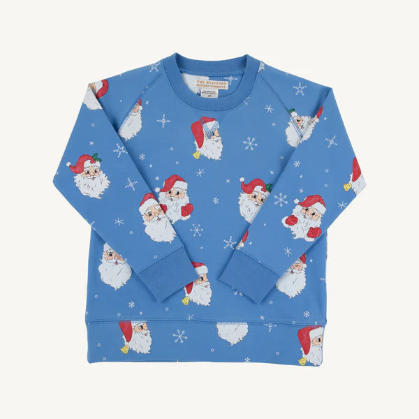 TBBC Cassidy Comfy Crewneck: Dear Santa (Barbados Blue)