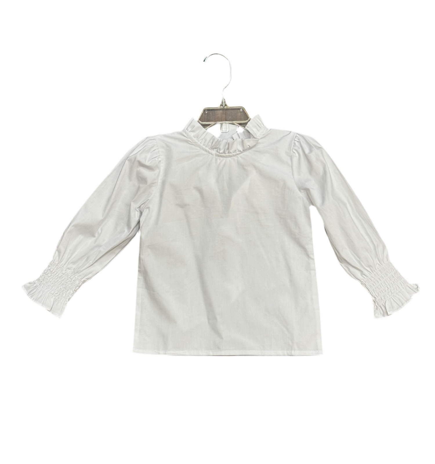 White Ruffle Collar Tie Back Top