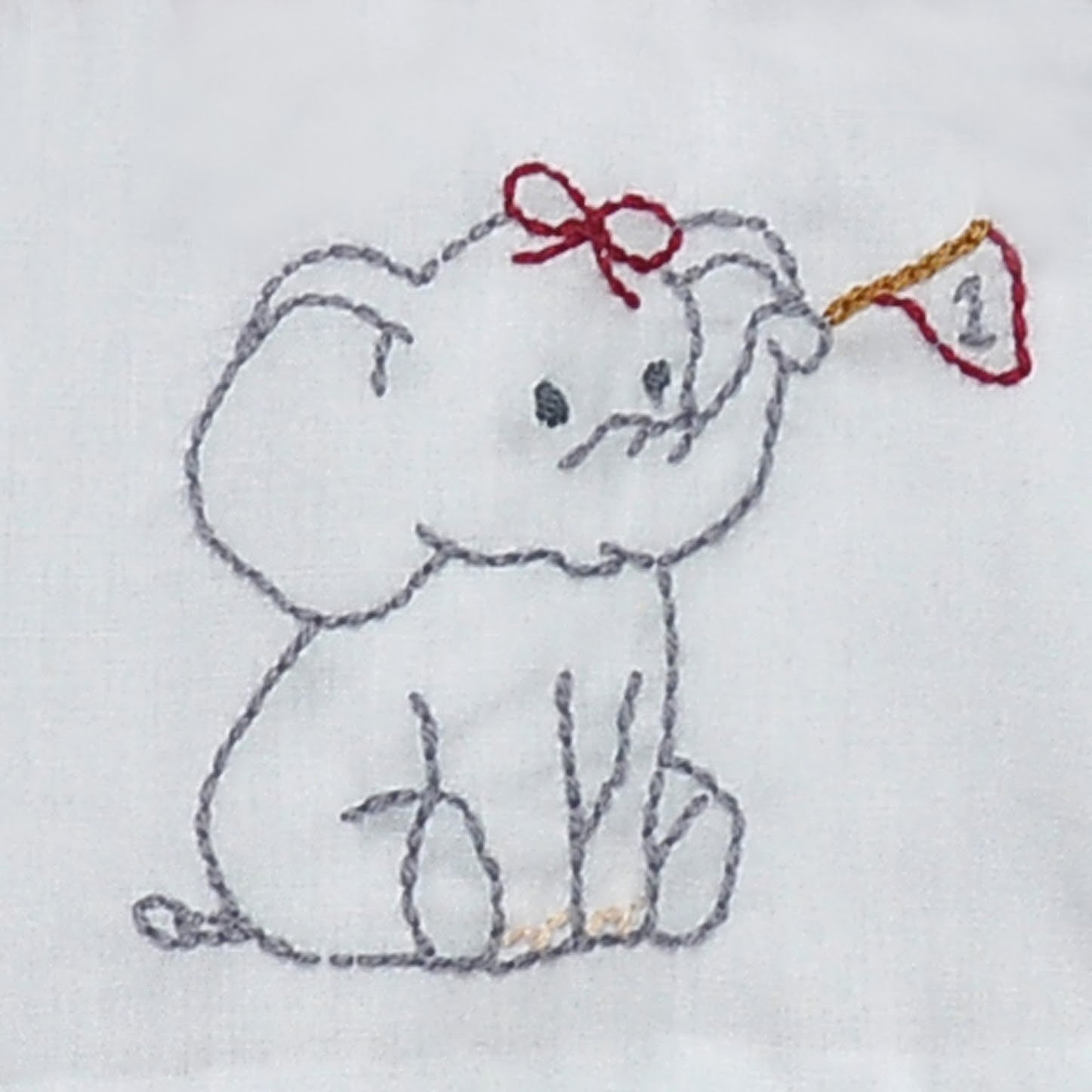 Elephant with Flag Crimson/Grey Girl Bubble