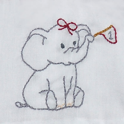 Elephant with Flag Crimson/Grey Girl Bubble