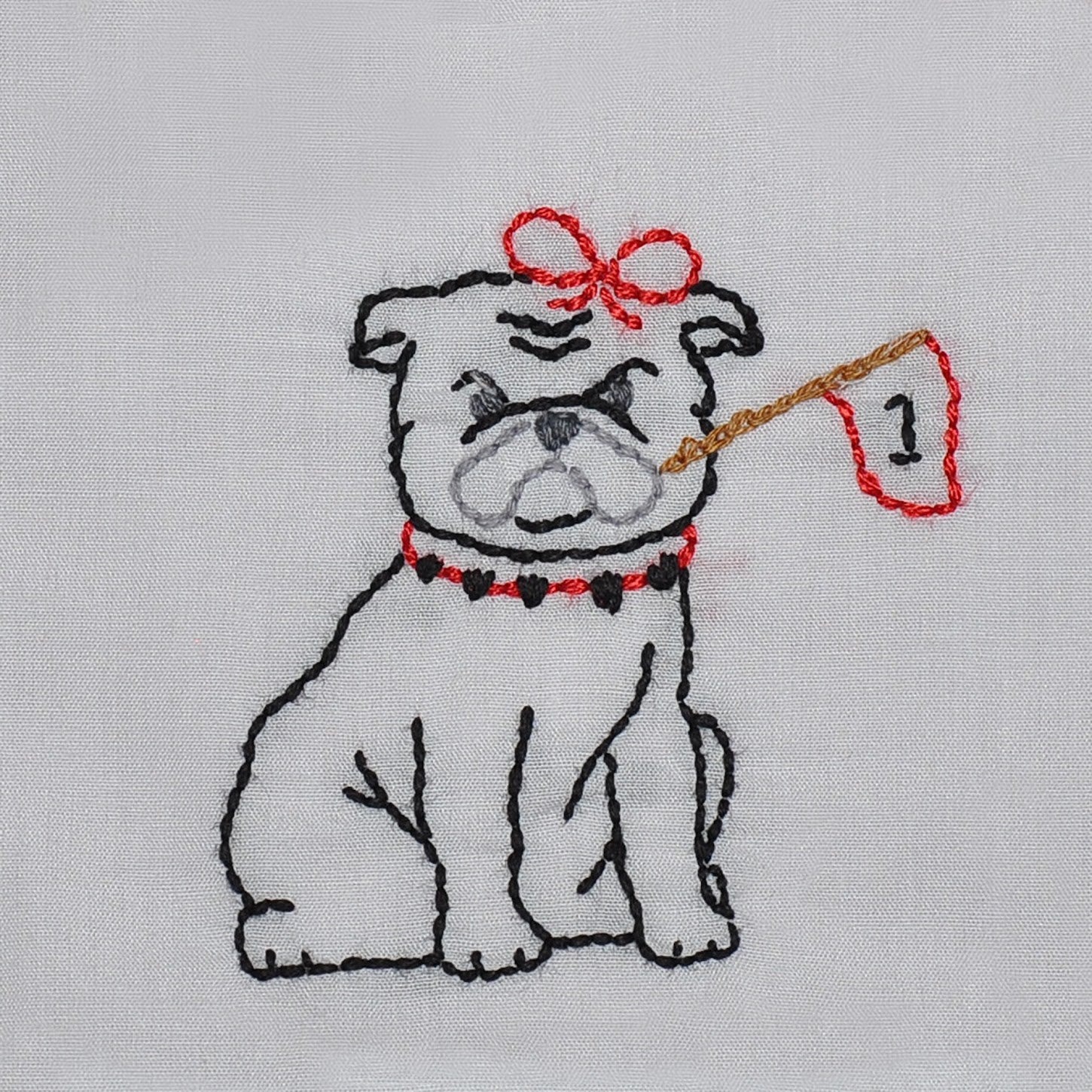 Bulldog with Flag Red/Black Girl Bubble