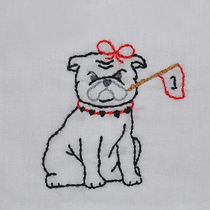 Bulldog with Flag Red/Black Girl Bubble