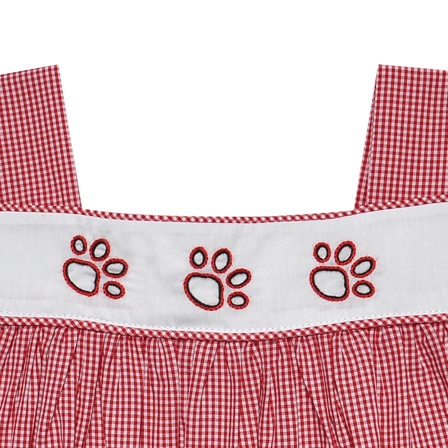 Bulldog Paw Prints Red/Black Dress