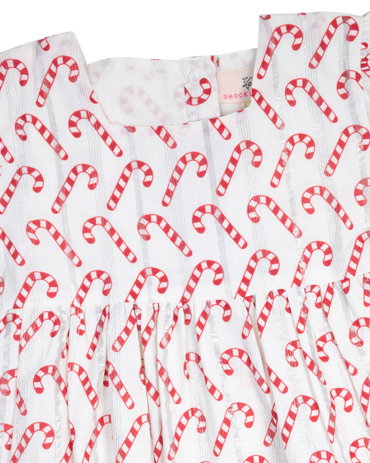 Candy Cane Puff Sleeve Dress