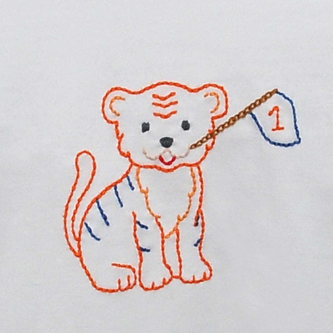 Tiger with Flag Navy/Orange T-Shirt