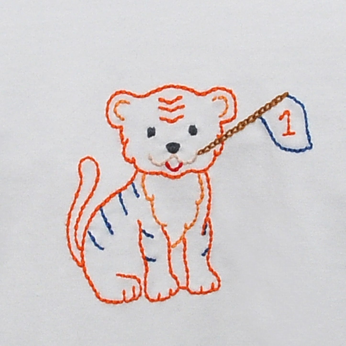 Tiger with Flag Navy/Orange T-Shirt