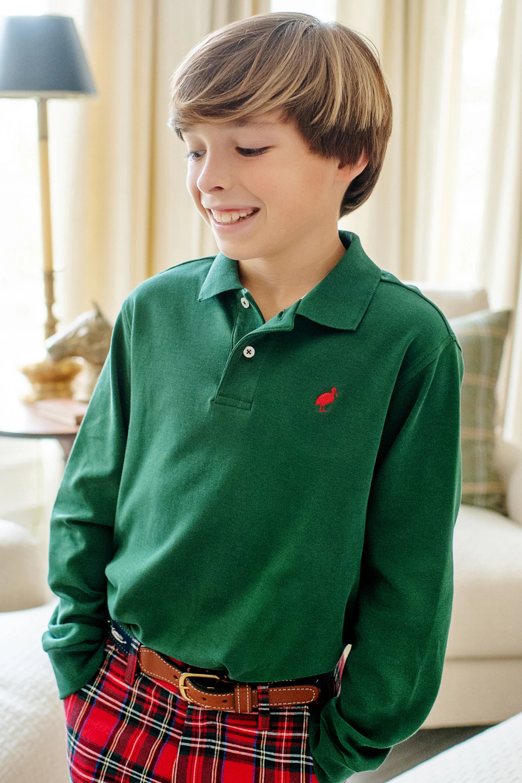 TBBC LS Prim &amp; Proper Polo: Grier Green