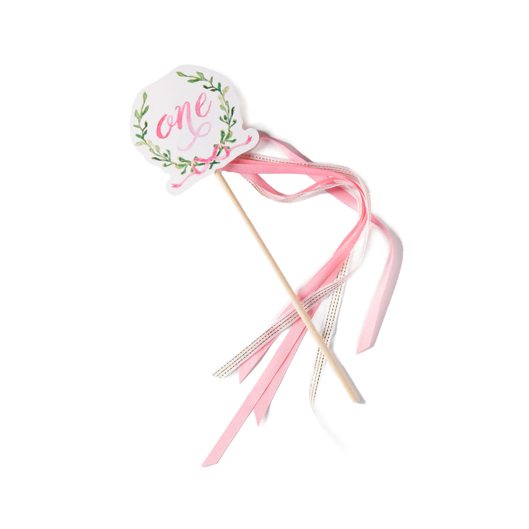 Over the Moon &quot;ONE&quot; Birthday Wand w/Laurel Wreath