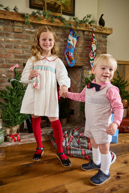 Smocked Peter Pan Ivory Cord Dress