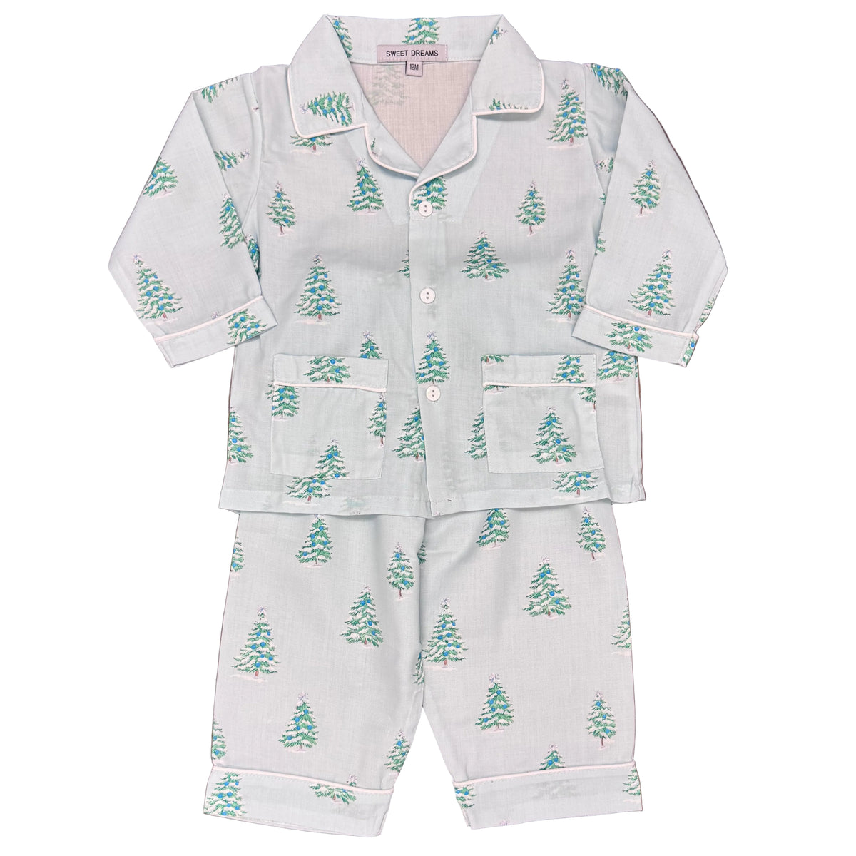 Blue Christmas Tree PJ Set