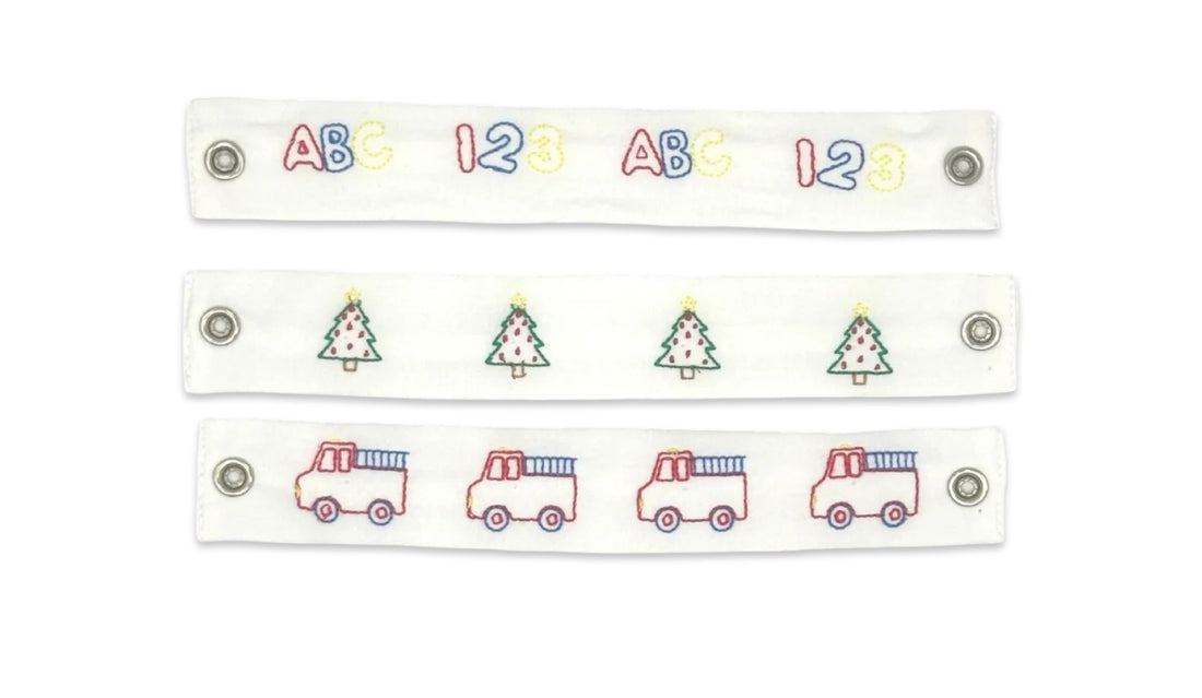 Red Gingham Noah Short Set: ABC, Fire Truck, Christmas Trees