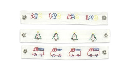 Red Gingham Noah Short Set: ABC, Fire Truck, Christmas Trees