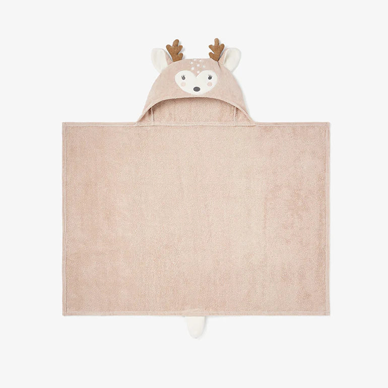 Hooded Baby Bath Wrap: Fawn