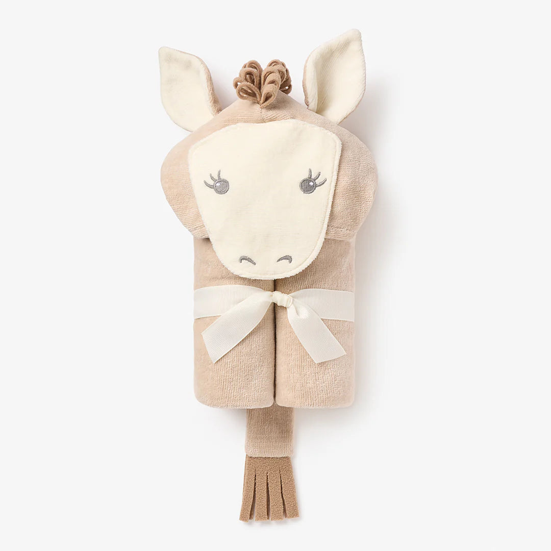 Hooded Baby Bath Wrap: Pony