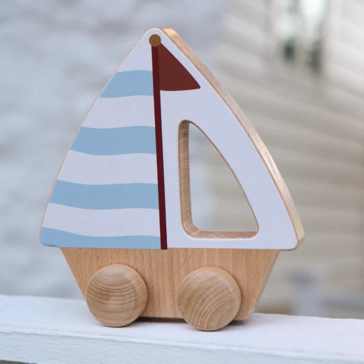 Wooden Push Toy: Sail Boat