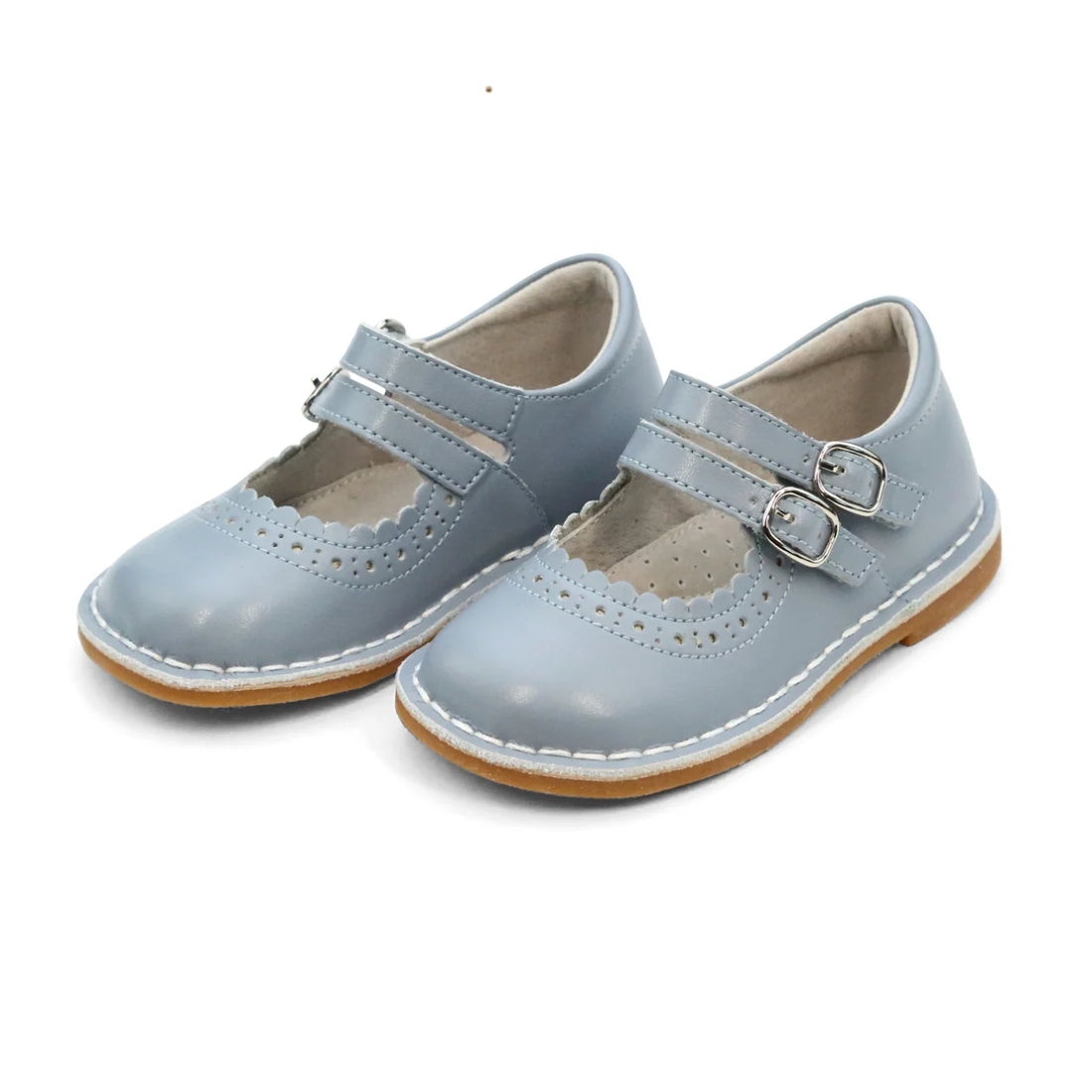 Tatiana Double Strap Mary Janes: Spring Blue