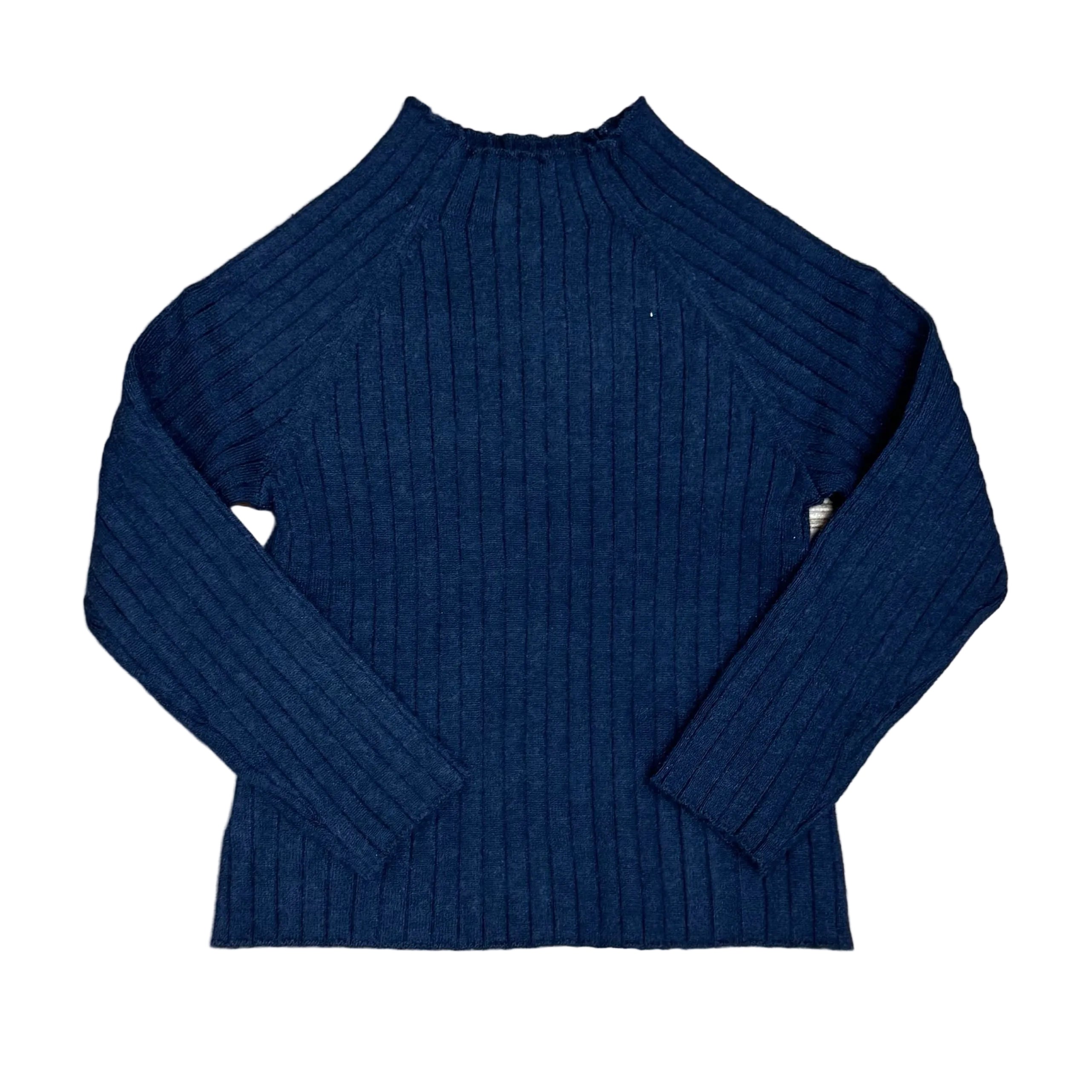 LS Rib Mock Neck Sweater: Navy